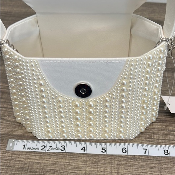 Alessia | Mini Structured Pearl Bag with Crossbody Strap - Picture 9 of 10